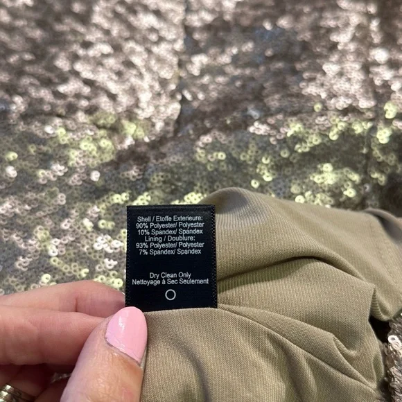 Dress the Population Gold Sequin Mini Dress Size Medium - Picture 4 of 5